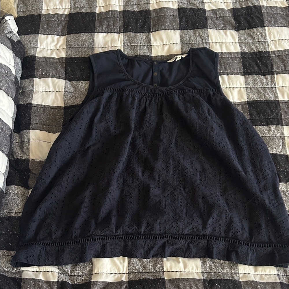 Aventura Navy Sleeveless Blouse